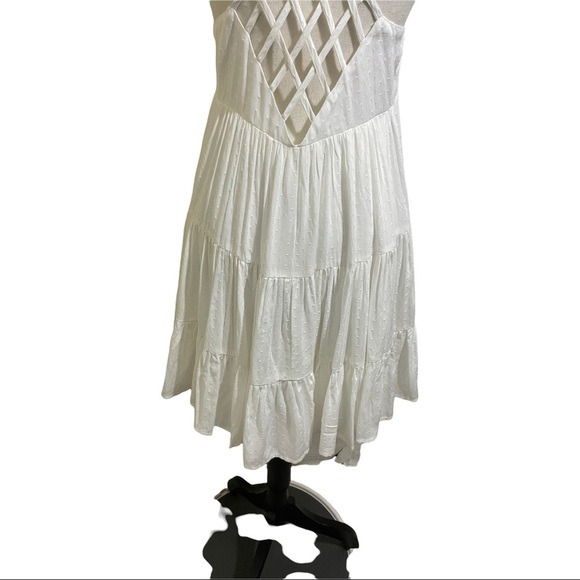 Inmod womens mini dress tiered v-neck rayon back crisscross pattern Small - Picture 8 of 15